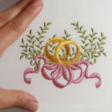 machine embroidery wedding ring designd