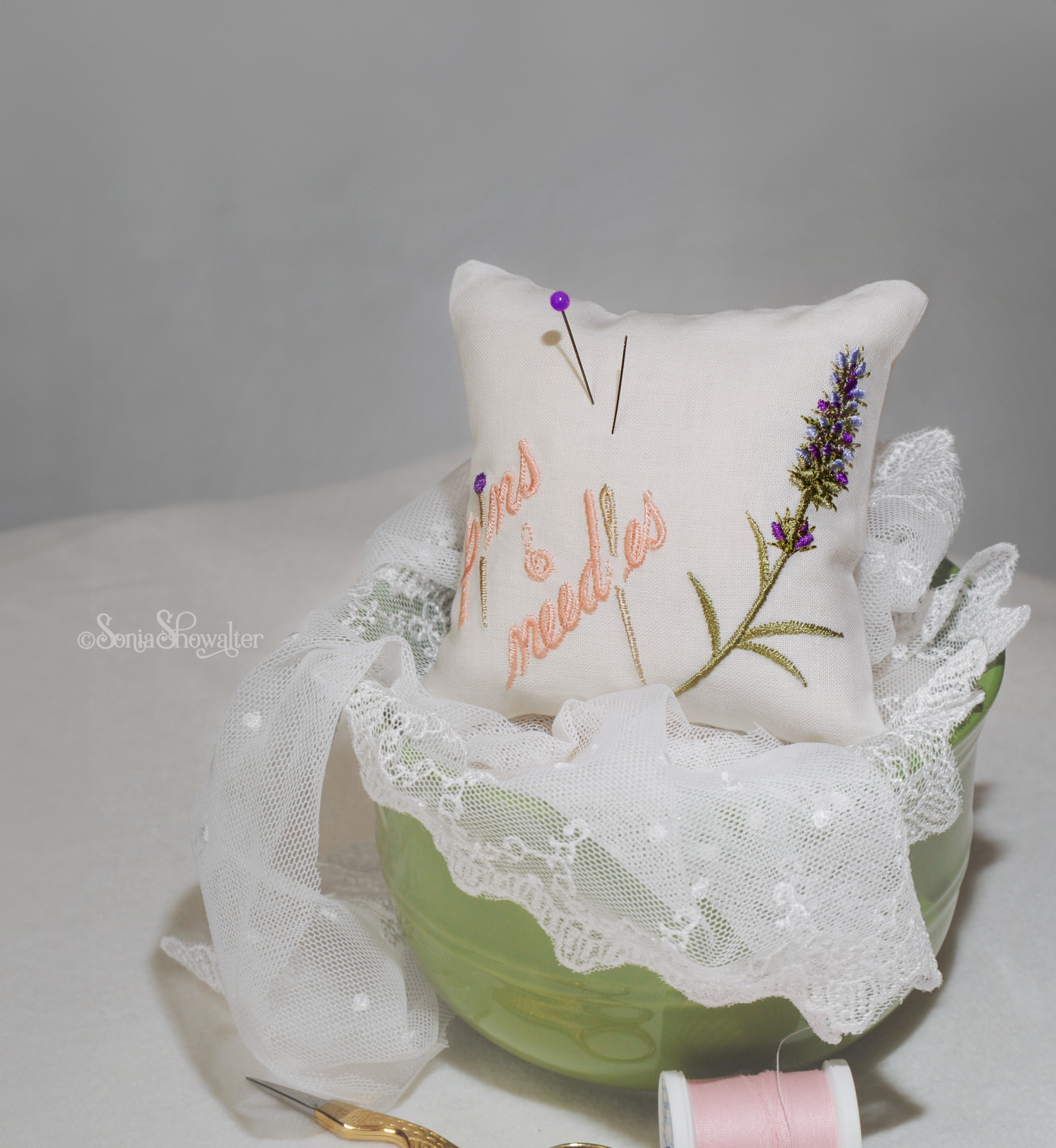 Machine Design Pin Lavender Scents Pin Cushion - Sonia Showalter Designs
